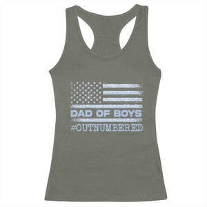 Dad Of Boys Outnumbered Racerback Tank Top Boy Dad Father's Day Daddy Son Camo American Flag TS10 Military Green Print Your Wear