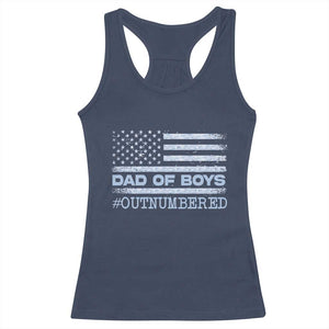 Dad Of Boys Outnumbered Racerback Tank Top Boy Dad Father's Day Daddy Son Camo American Flag TS10 Navy Print Your Wear