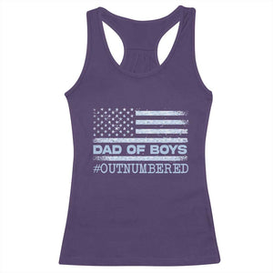 Dad Of Boys Outnumbered Racerback Tank Top Boy Dad Father's Day Daddy Son Camo American Flag TS10 Purple Print Your Wear