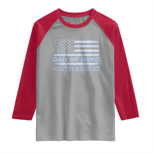 Dad Of Boys Outnumbered Raglan Shirt Daddy Of Newborn Baby Boy First Fathers Day Camo American Flag TS10 Sport Gray Red Print Your Wear