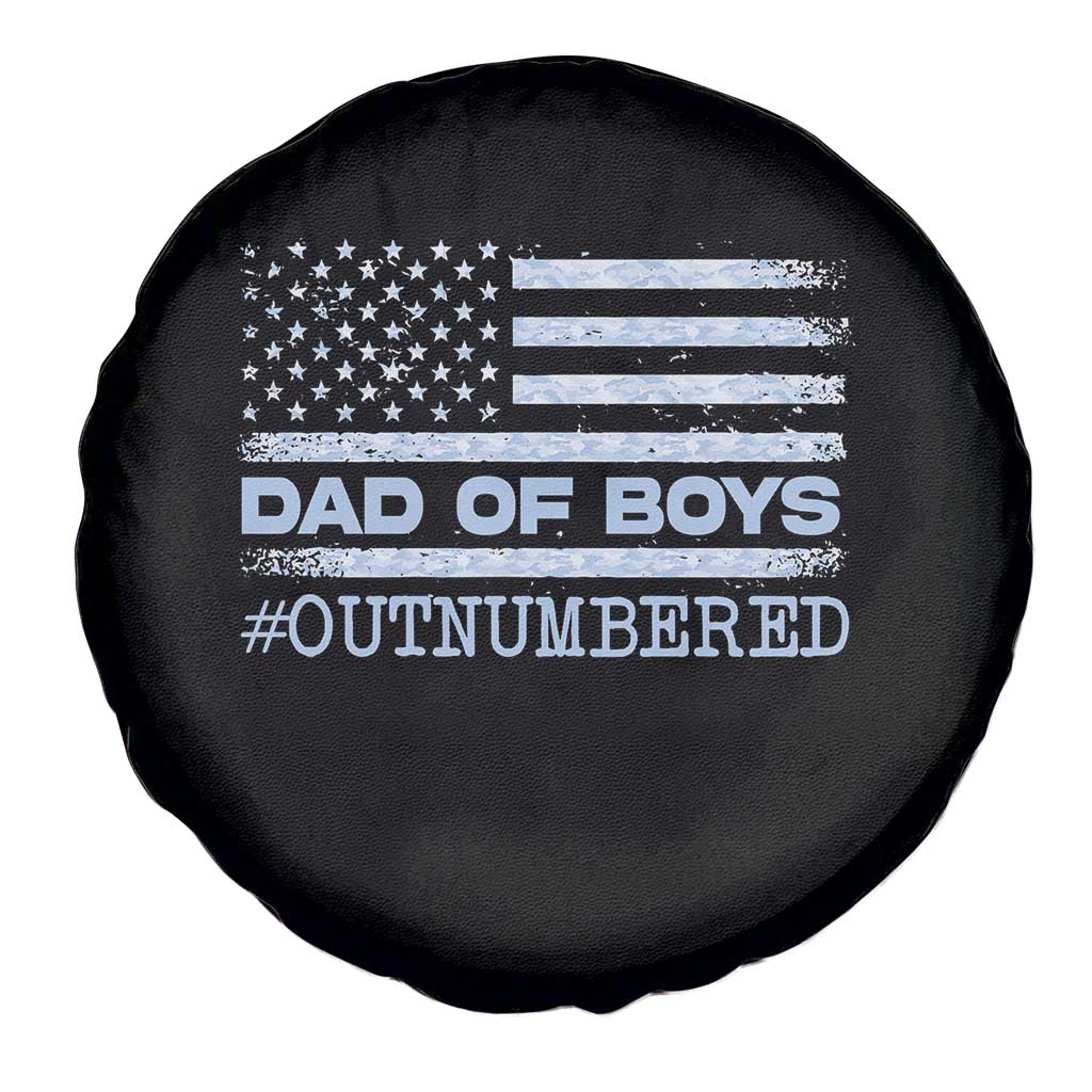 Dad Of Boys Outnumbered Spare Tire Cover Daddy Of Newborn Baby Boy First Fathers Day Camo American Flag TS10 Print Your Wear