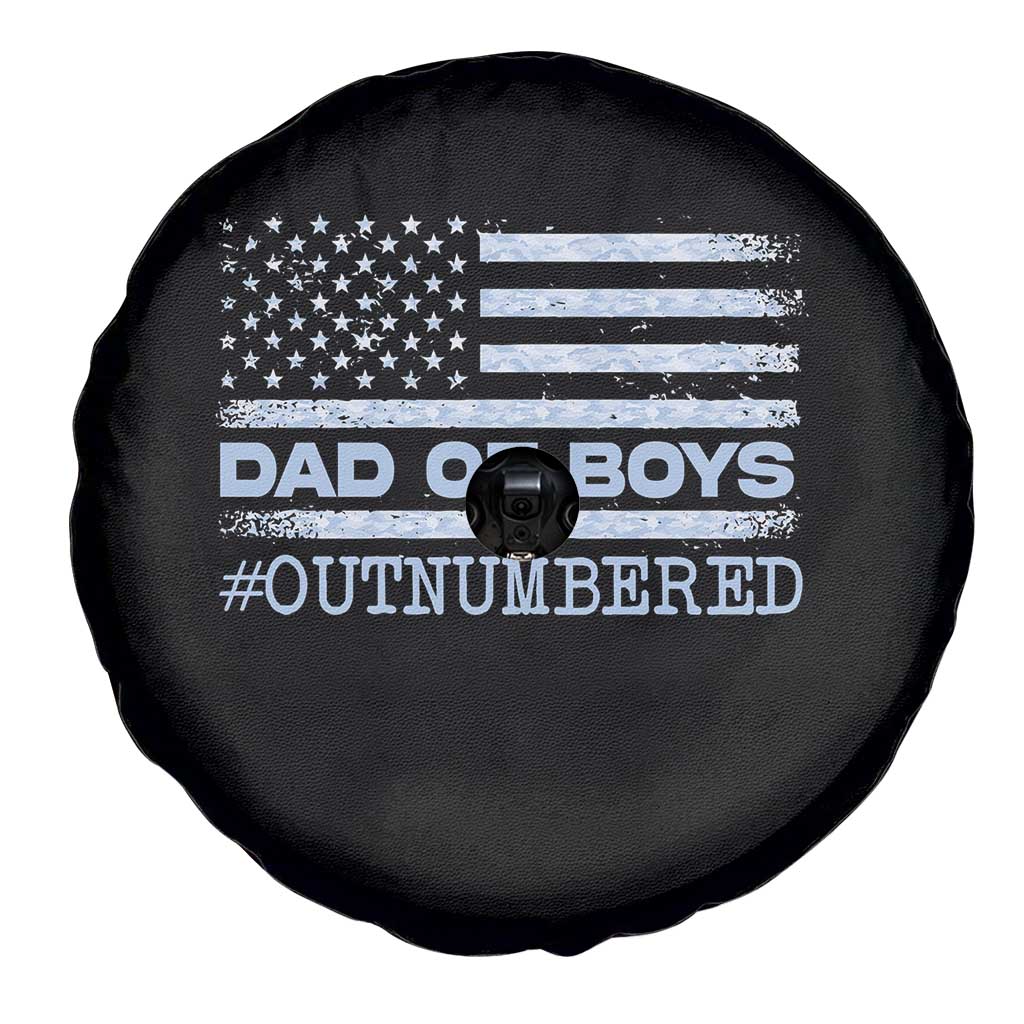 Dad Of Boys Outnumbered Spare Tire Cover Daddy Of Newborn Baby Boy First Fathers Day Camo American Flag TS10 Print Your Wear