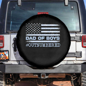 Dad Of Boys Outnumbered Spare Tire Cover Daddy Of Newborn Baby Boy First Fathers Day Camo American Flag TS10 No hole Black Print Your Wear