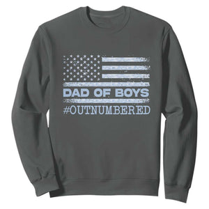 Dad Of Boys Outnumbered Sweatshirt Daddy Of Newborn Baby Boy First Fathers Day Camo American Flag TS10 Dark Heather Print Your Wear