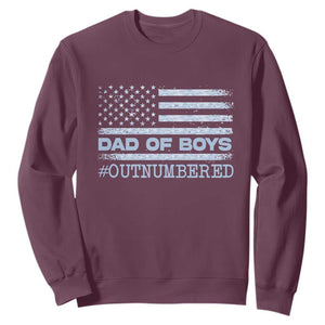 Dad Of Boys Outnumbered Sweatshirt Daddy Of Newborn Baby Boy First Fathers Day Camo American Flag TS10 Maroon Print Your Wear