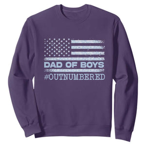 Dad Of Boys Outnumbered Sweatshirt Daddy Of Newborn Baby Boy First Fathers Day Camo American Flag TS10 Purple Print Your Wear