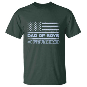 Dad Of Boys Outnumbered T Shirt Daddy Of Newborn Baby Boy First Fathers Day Camo American Flag TS10 Dark Forest Green Print Your Wear