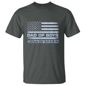 Dad Of Boys Outnumbered T Shirt Daddy Of Newborn Baby Boy First Fathers Day Camo American Flag TS10 Dark Heather Print Your Wear