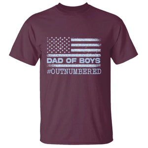 Dad Of Boys Outnumbered T Shirt Daddy Of Newborn Baby Boy First Fathers Day Camo American Flag TS10 Maroon Print Your Wear