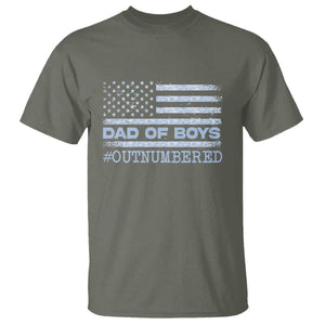 Dad Of Boys Outnumbered T Shirt Daddy Of Newborn Baby Boy First Fathers Day Camo American Flag TS10 Military Green Print Your Wear