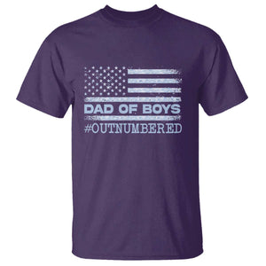 Dad Of Boys Outnumbered T Shirt Daddy Of Newborn Baby Boy First Fathers Day Camo American Flag TS10 Purple Print Your Wear