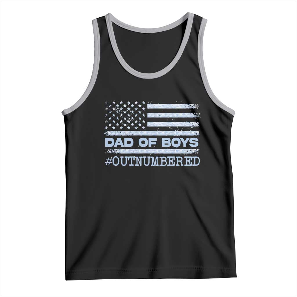 Dad Of Boys Outnumbered Tank Top Daddy Of Newborn Baby Boy First Fathers Day Camo American Flag TS10 Black Athletic Heather Print Your Wear