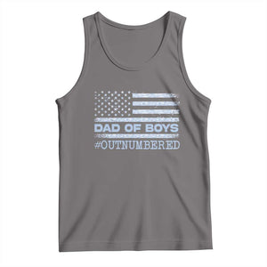 Dad Of Boys Outnumbered Tank Top Daddy Of Newborn Baby Boy First Fathers Day Camo American Flag TS10 Deep Heather Print Your Wear