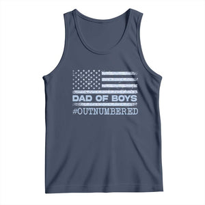 Dad Of Boys Outnumbered Tank Top Daddy Of Newborn Baby Boy First Fathers Day Camo American Flag TS10 Navy Print Your Wear