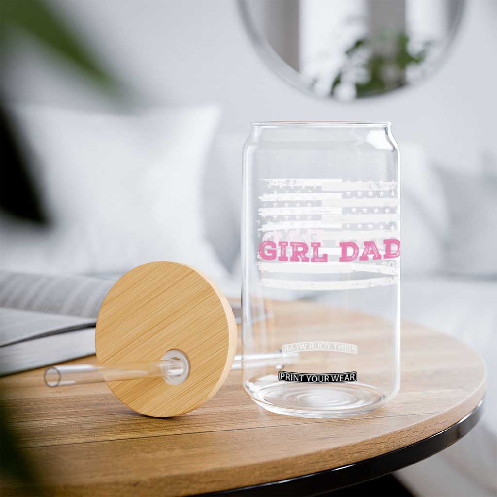 Dad Of Girl Est. 2025 Glass Can Father Girl To Be 2025 Daddy Fathers Day USA Flag TS10 Print Your Wear