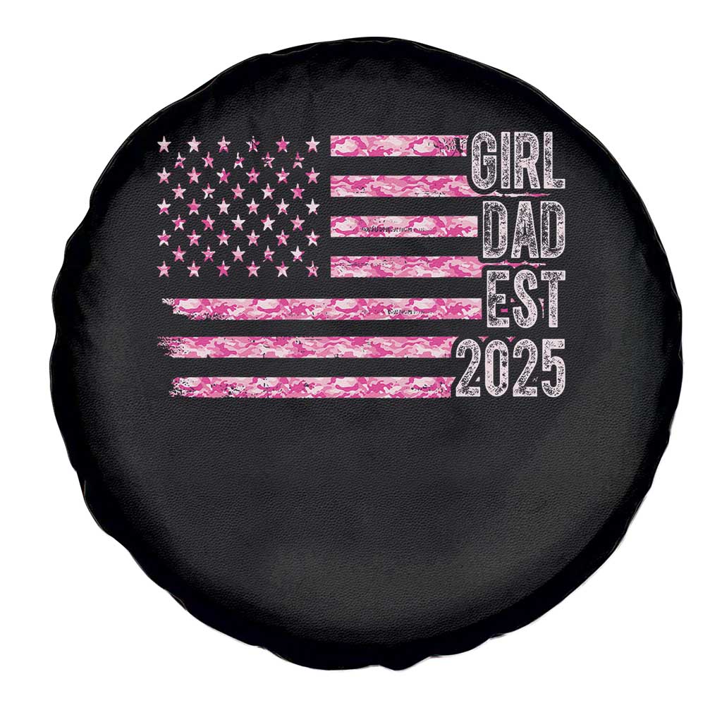Dad Of Girl Est. 2025 Spare Tire Cover Father Girl To Be 2025 Daddy Camouflage Camo Flag TS10 Print Your Wear