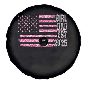 Dad Of Girl Est. 2025 Spare Tire Cover Father Girl To Be 2025 Daddy Camouflage Camo Flag TS10 Print Your Wear