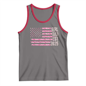 Dad Of Girl Est. 2025 Tank Top Father Girl To Be 2025 Daddy Camouflage Camo Flag TS10 Deep Heather Red Print Your Wear