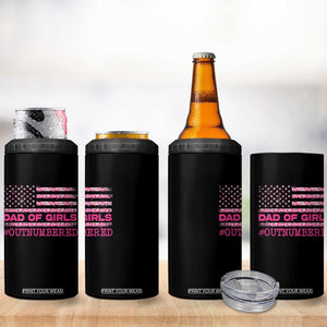 Dad Of Girls 4 in 1 Can Cooler Tumbler Funny Girl Dads Pink Camo American Flag TS10 Print Your Wear