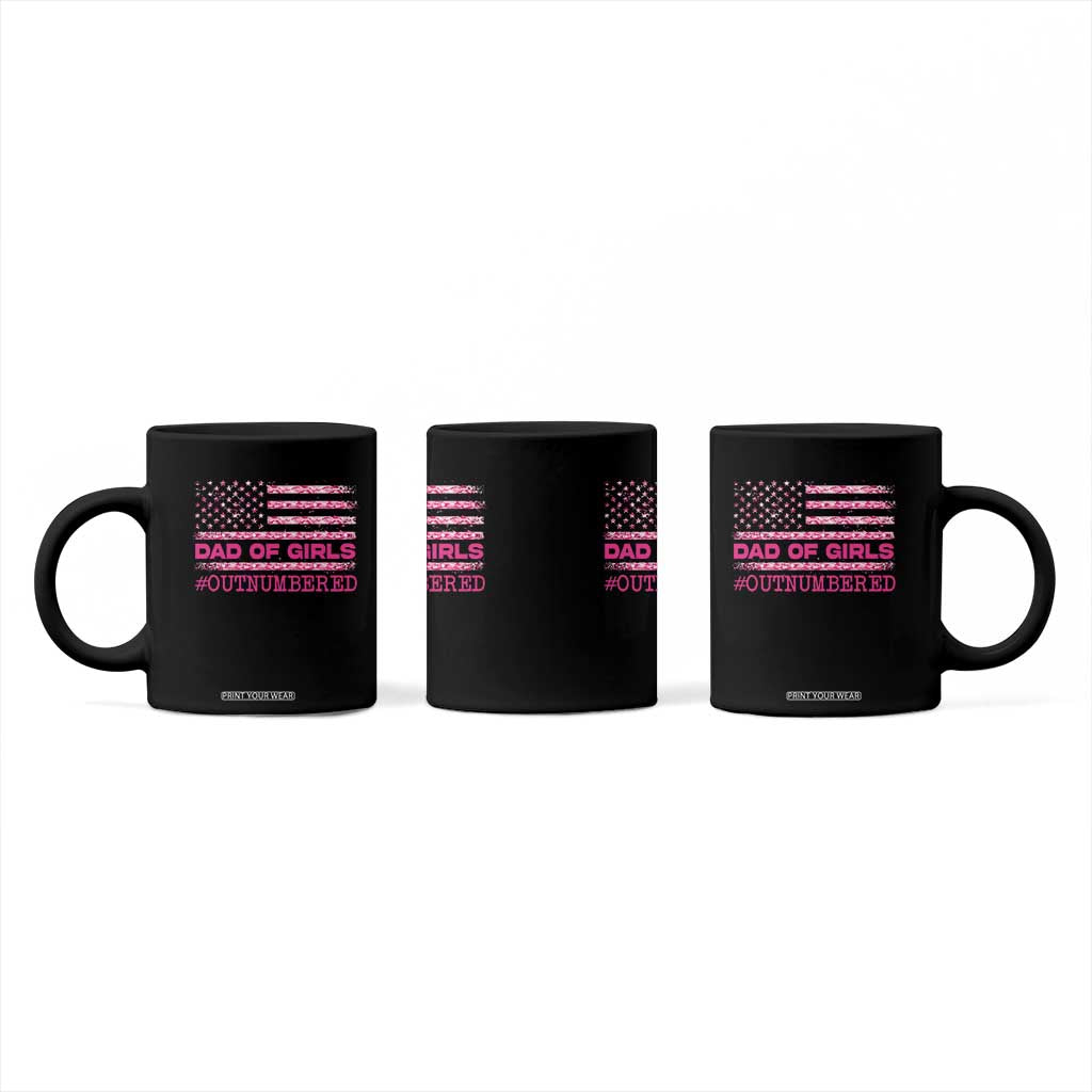 Dad Of Girls Coffee Mug Funny Girl Dads Pink Camo American Flag TS10 Print Your Wear