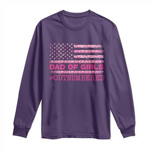 Dad Of Girls Long Sleeve Shirt Funny Girl Dads Pink Camo American Flag TS10 Purple Print Your Wear