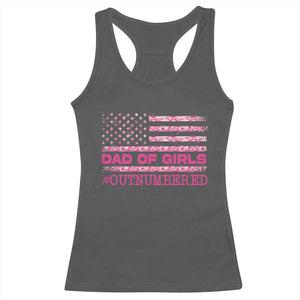 Dad Of Girls Racerback Tank Top Funny Girl Dads Pink Camo American Flag TS10 Dark Heather Print Your Wear