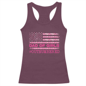 Dad Of Girls Racerback Tank Top Funny Girl Dads Pink Camo American Flag TS10 Maroon Print Your Wear