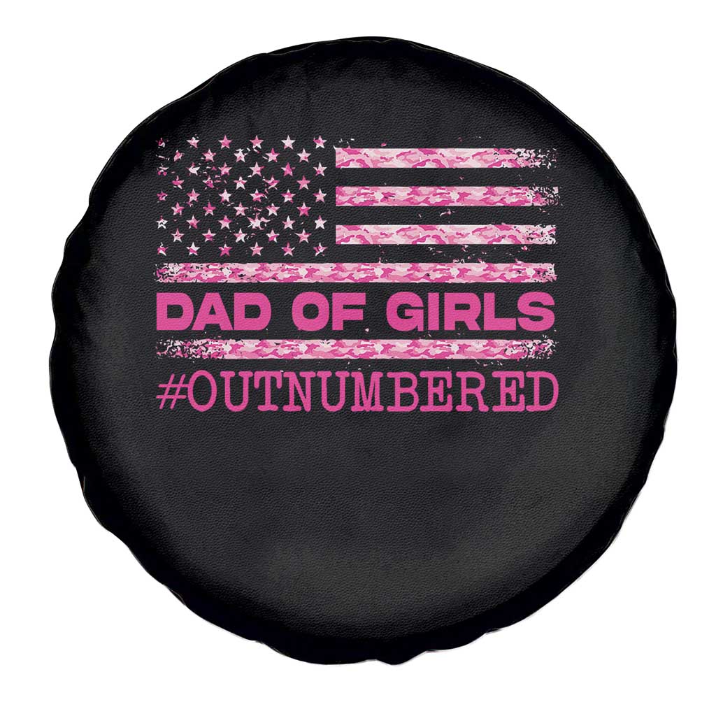 Dad Of Girls Spare Tire Cover Funny Girl Dads Pink Camo American Flag TS10 Print Your Wear