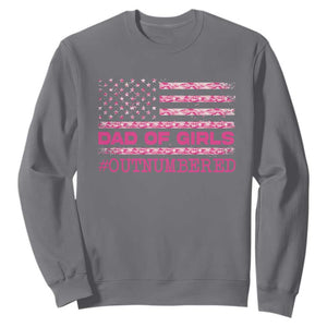 Dad Of Girls Sweatshirt Funny Girl Dads Pink Camo American Flag TS10 Charcoal Print Your Wear