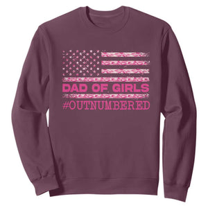 Dad Of Girls Sweatshirt Funny Girl Dads Pink Camo American Flag TS10 Maroon Print Your Wear