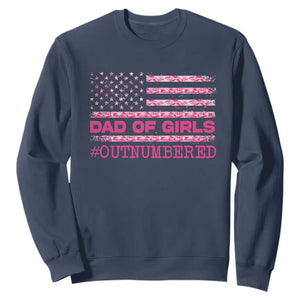 Dad Of Girls Sweatshirt Funny Girl Dads Pink Camo American Flag TS10 Navy Print Your Wear