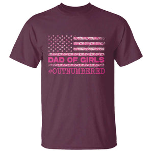 Dad Of Girls T Shirt Funny Girl Dads Pink Camo American Flag TS10 Maroon Print Your Wear