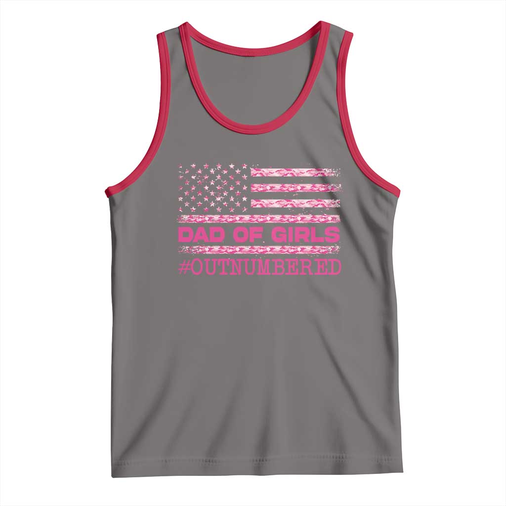 Dad Of Girls Tank Top Funny Girl Dads Pink Camo American Flag TS10 Deep Heather Red Print Your Wear