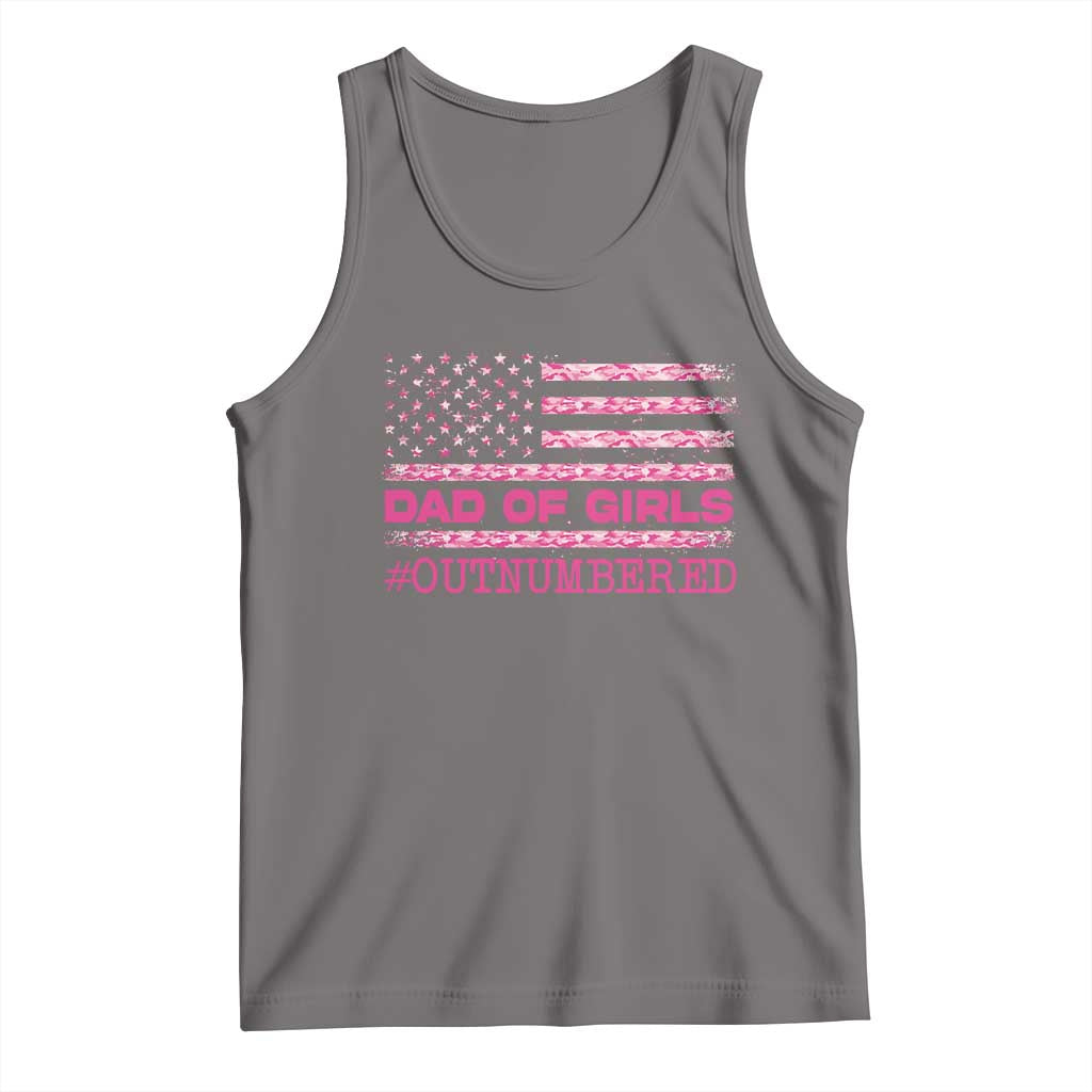 Dad Of Girls Tank Top Funny Girl Dads Pink Camo American Flag TS10 Deep Heather Print Your Wear