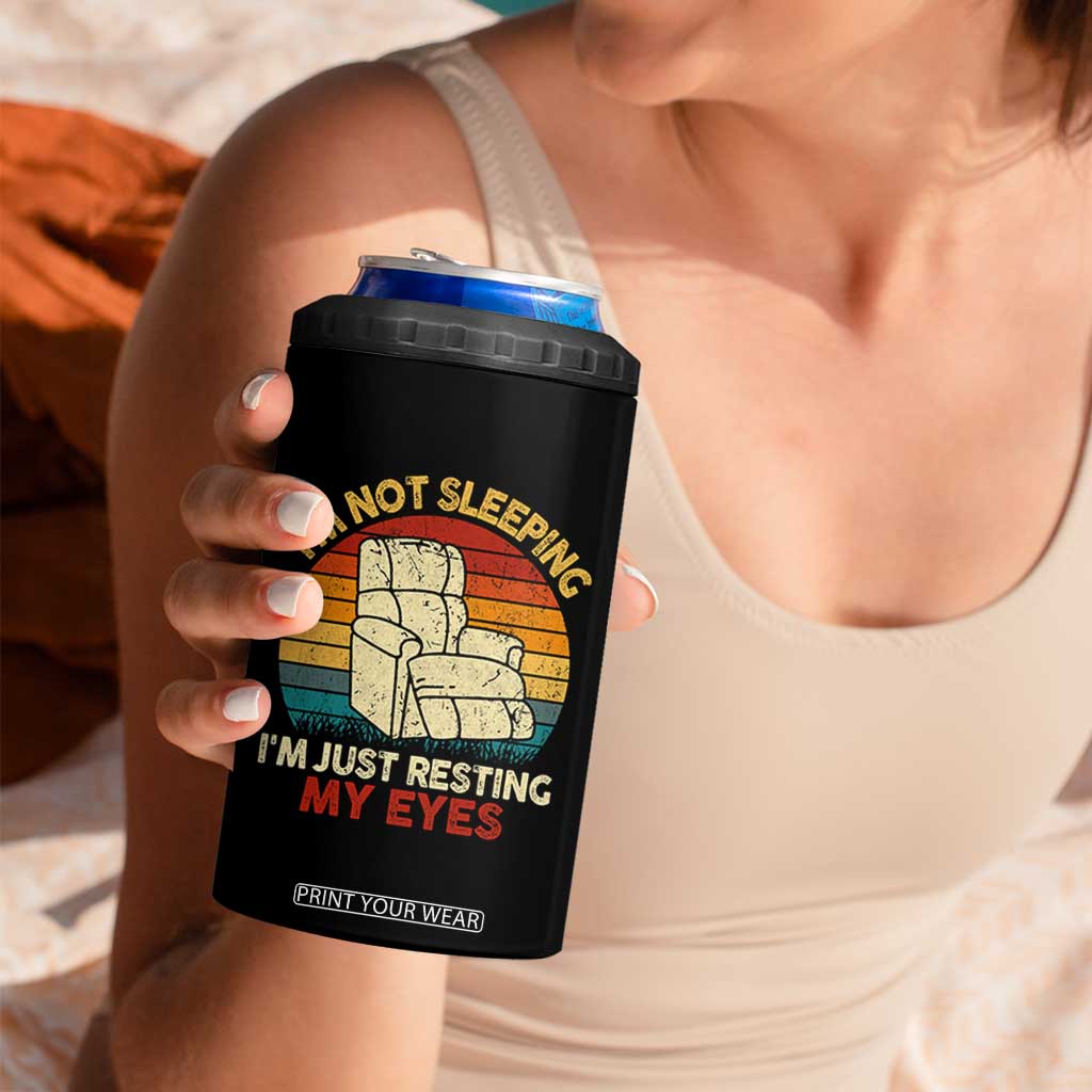 Dad Papa Grandpa Jokes 4 in 1 Can Cooler Tumbler I'm Not Sleeping I'm Just Resting My Eyes TS10 Print Your Wear