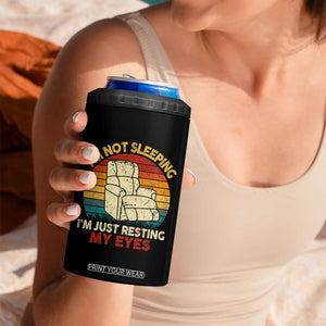 Dad Papa Grandpa Jokes 4 in 1 Can Cooler Tumbler I'm Not Sleeping I'm Just Resting My Eyes TS10 Print Your Wear