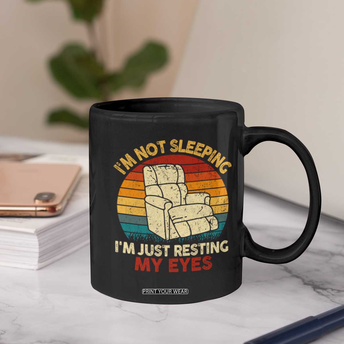 Dad Papa Grandpa Jokes Coffee Mug I'm Not Sleeping I'm Just Resting My Eyes TS10 Print Your Wear
