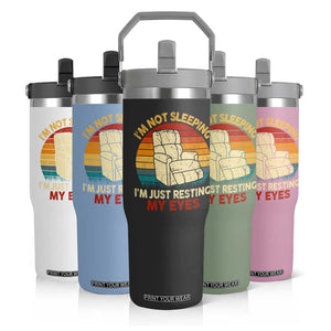 Dad Papa Grandpa Jokes Flip Straw Tumbler I'm Not Sleeping I'm Just Resting My Eyes TS10 Print Your Wear