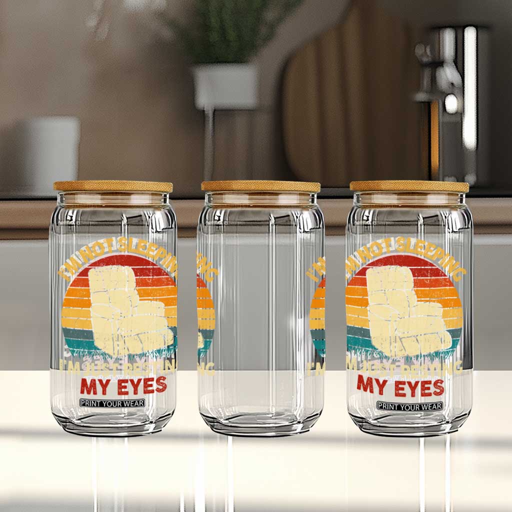 Dad Papa Grandpa Jokes Glass Can I'm Not Sleeping I'm Just Resting My Eyes TS10 Print Your Wear