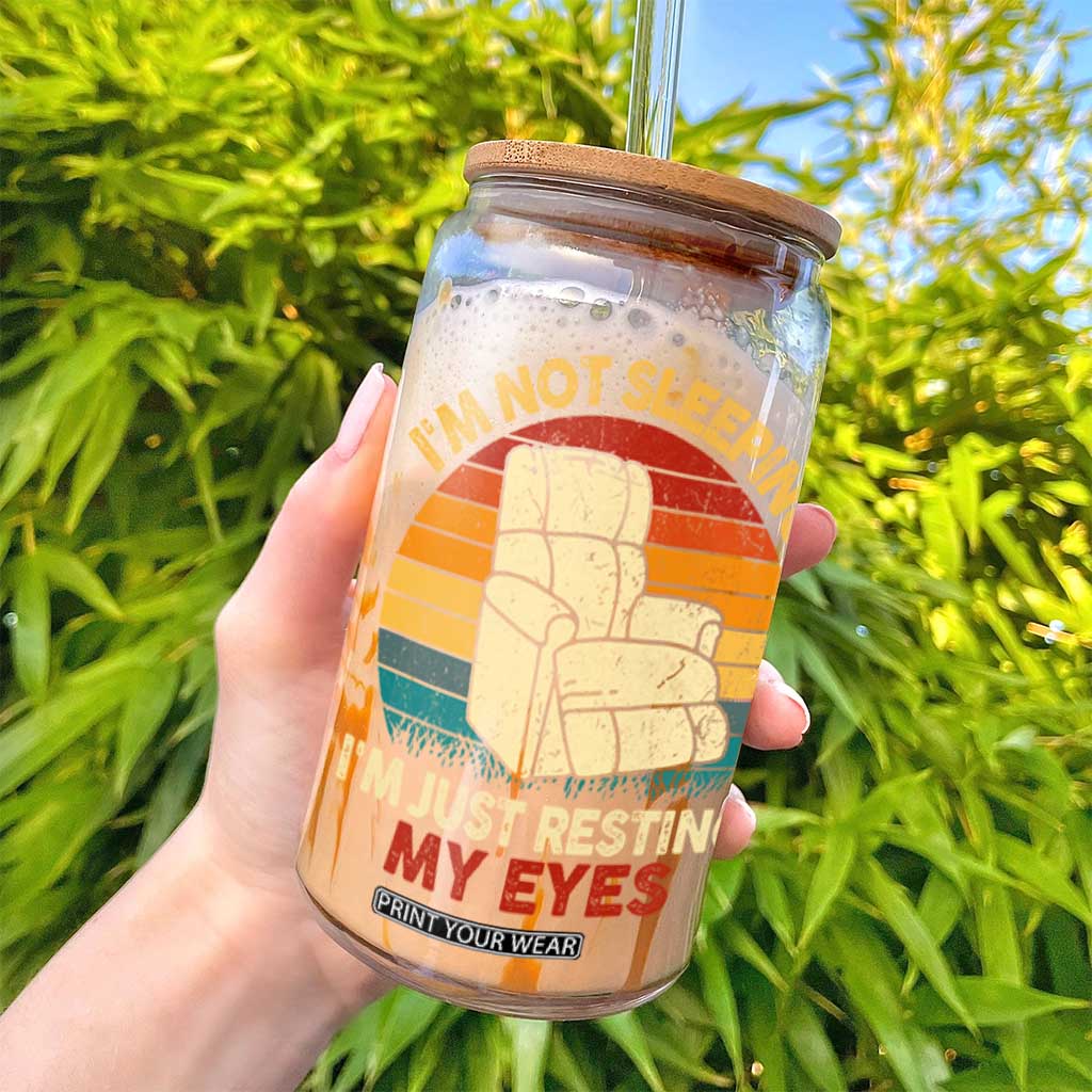 Dad Papa Grandpa Jokes Glass Can I'm Not Sleeping I'm Just Resting My Eyes TS10 Print Your Wear