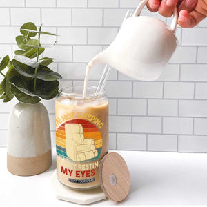 Dad Papa Grandpa Jokes Glass Can I'm Not Sleeping I'm Just Resting My Eyes TS10 Print Your Wear