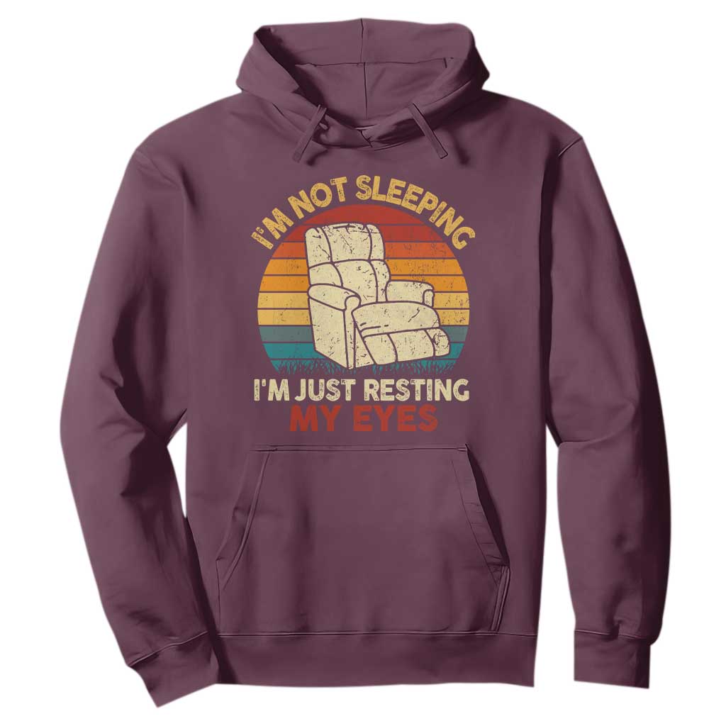 Dad Papa Grandpa Jokes Hoodie I'm Not Sleeping I'm Just Resting My Eyes TS10 Maroon Print Your Wear