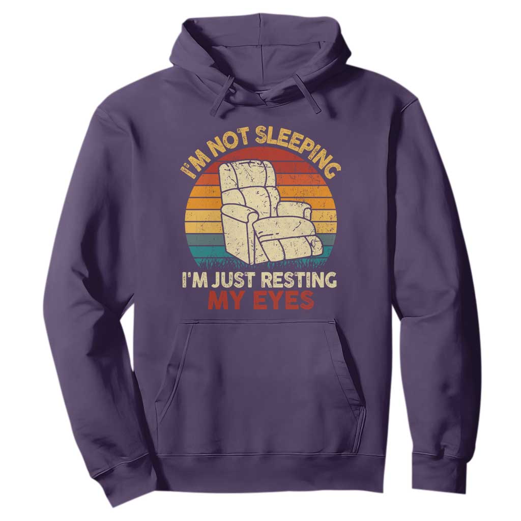 Dad Papa Grandpa Jokes Hoodie I'm Not Sleeping I'm Just Resting My Eyes TS10 Purple Print Your Wear