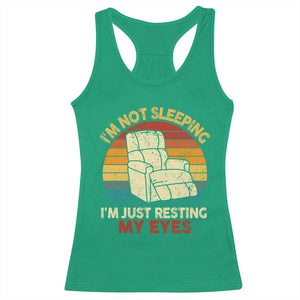 Dad Papa Grandpa Jokes Racerback Tank Top I'm Not Sleeping I'm Just Resting My Eyes TS10 Irish Green Print Your Wear