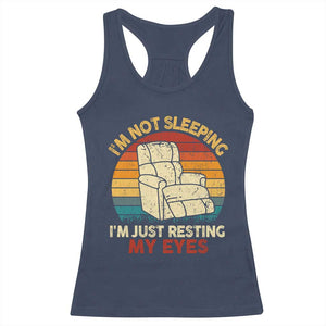 Dad Papa Grandpa Jokes Racerback Tank Top I'm Not Sleeping I'm Just Resting My Eyes TS10 Navy Print Your Wear