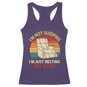Dad Papa Grandpa Jokes Racerback Tank Top I'm Not Sleeping I'm Just Resting My Eyes TS10 Purple Print Your Wear