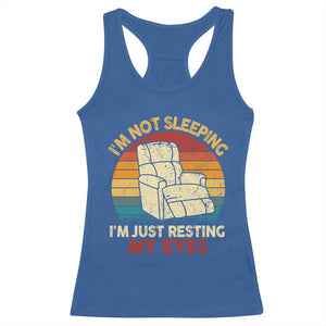 Dad Papa Grandpa Jokes Racerback Tank Top I'm Not Sleeping I'm Just Resting My Eyes TS10 Royal Blue Print Your Wear
