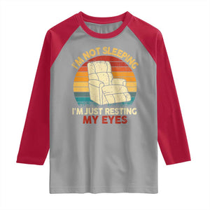 Dad Papa Grandpa Jokes Raglan Shirt I'm Not Sleeping I'm Just Resting My Eyes TS10 Sport Gray Red Print Your Wear