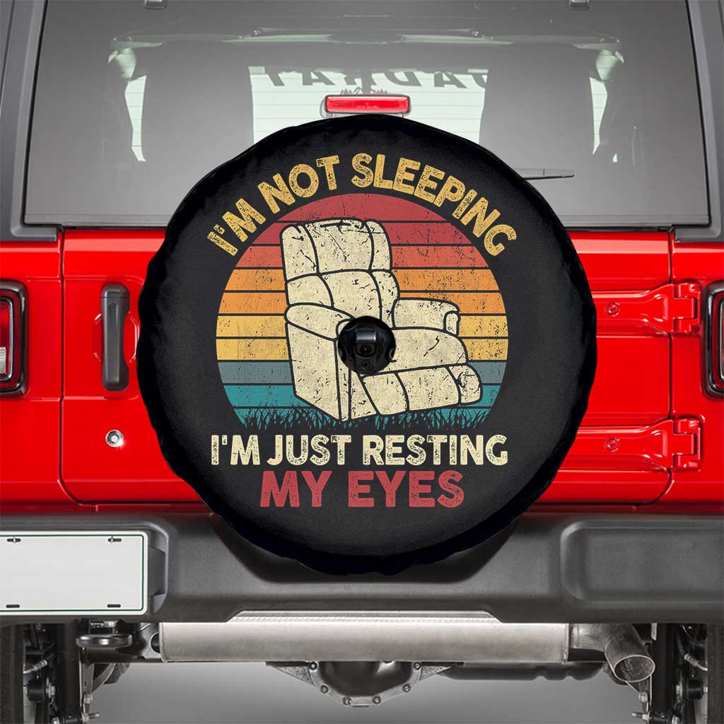 Dad Papa Grandpa Jokes Spare Tire Cover I'm Not Sleeping I'm Just Resting My Eyes TS10 Black Print Your Wear