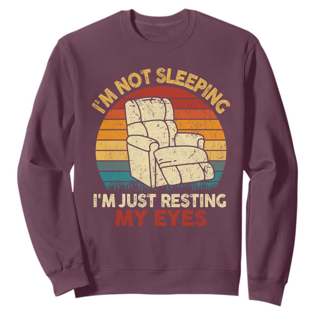 Dad Papa Grandpa Jokes Sweatshirt I'm Not Sleeping I'm Just Resting My Eyes TS10 Maroon Print Your Wear